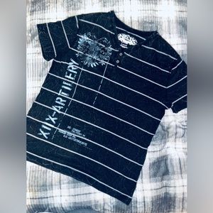 Men’s Helix V-Neck Henley Graphic Tee